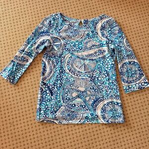 EUC Lilly Pulitzer Boat Neck 3/4 Sleeve Top